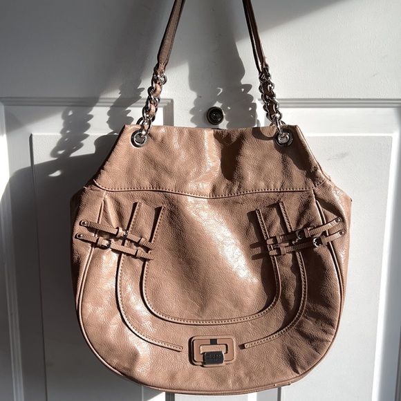 Guess Handbags - Guess hobo saddle bag nude blush pink taupe